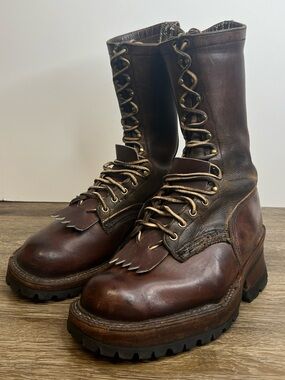 White’s Boots Original Smokejumper Lace-to-Toe Brown Leather Boots Men’s 10.5D